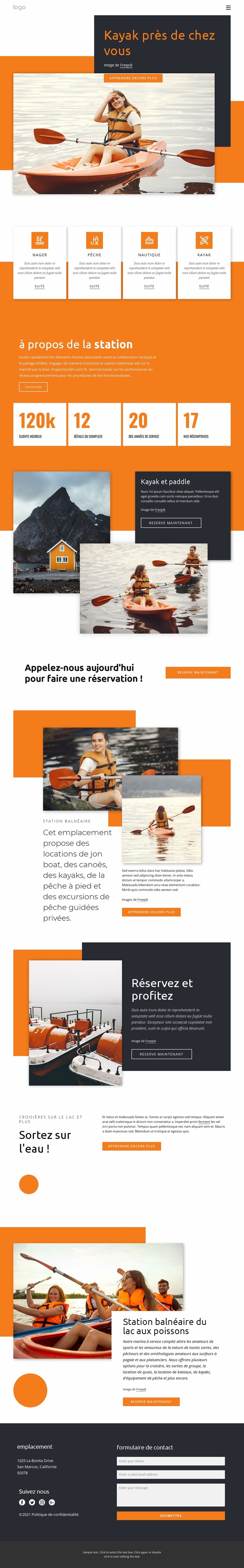 Canoë et kayak Modèle Joomla