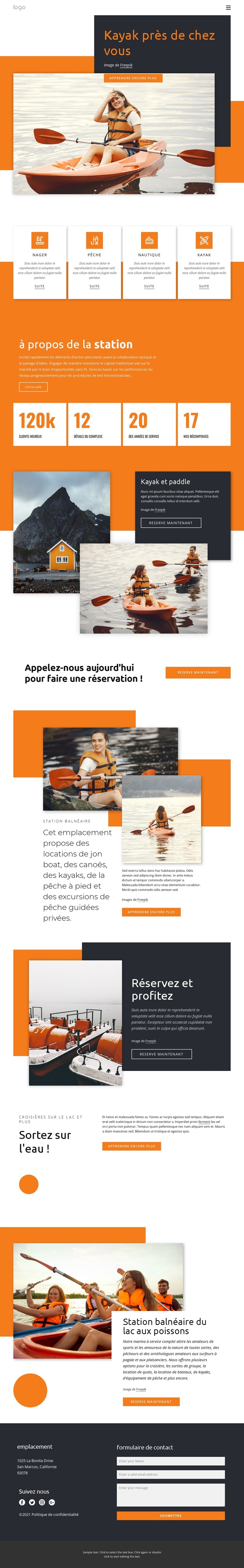Canoë et kayak Thème WordPress