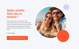 Site Web HTML Pour Choses À Faire En Vacances