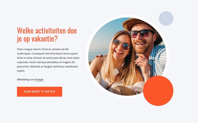 Dingen om te doen op vakantie Html Website Builder