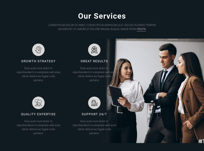 Our Servises Wix Template Alternative