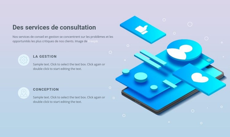 Nous fournissons des services aux entreprises Maquette de site Web