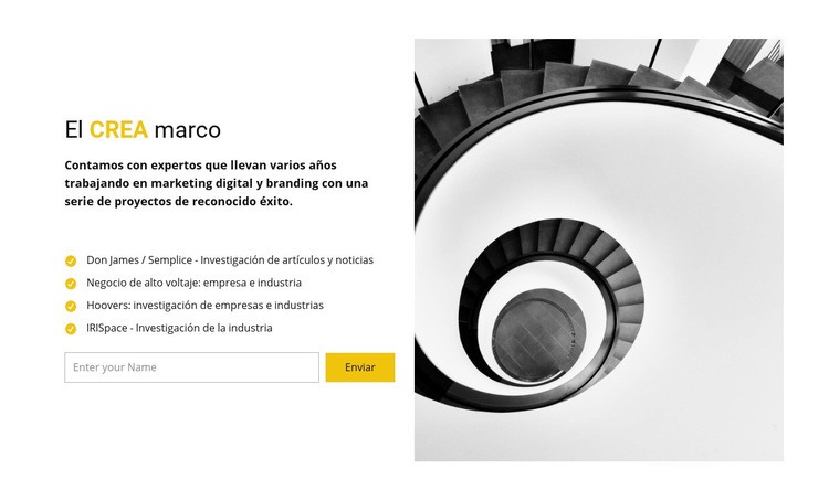 El marco crea Diseño de páginas web