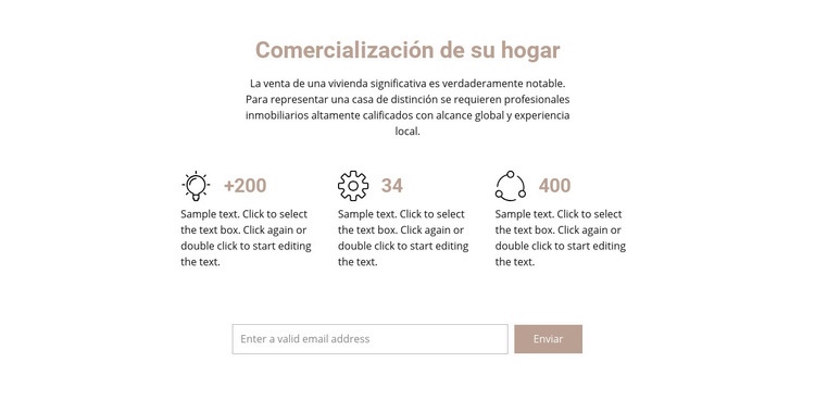 Título y beneficios Plantillas de creación de sitios web