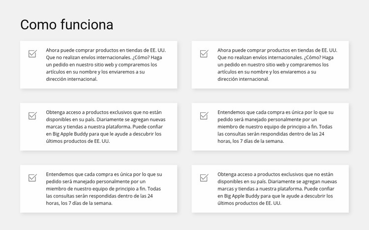 Trabajar por artículo Plantilla de una página