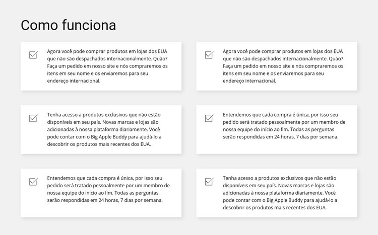 Trabalho por item Modelos de construtor de sites