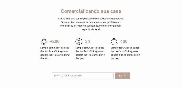 Título e benefícios Modelos de construtor de sites