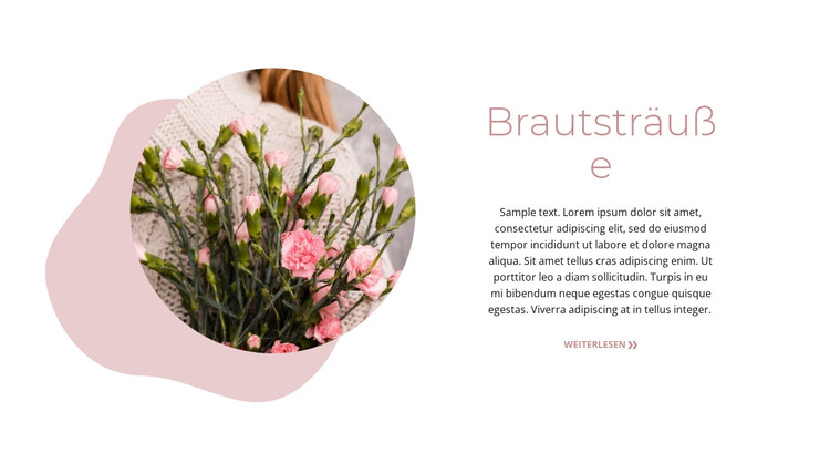 Blumenstrauß für die Braut HTML-Vorlage