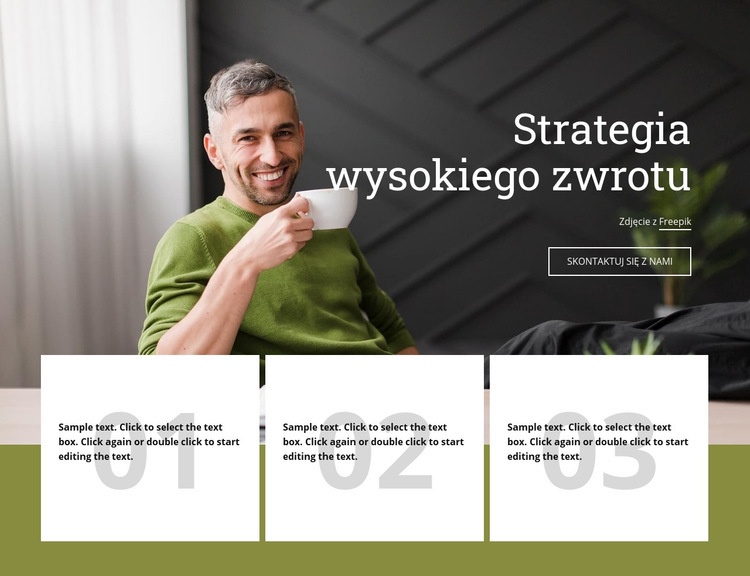 Strategia wysokiego zwrotu Kreator witryn internetowych HTML