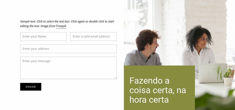 Contate nossa empresa Construtor de sites HTML