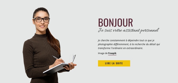 Je suis votre assistant personnel Créateur de site Web HTML