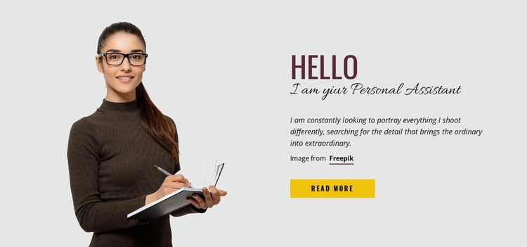 I am your Personal Assistant Html Code Example