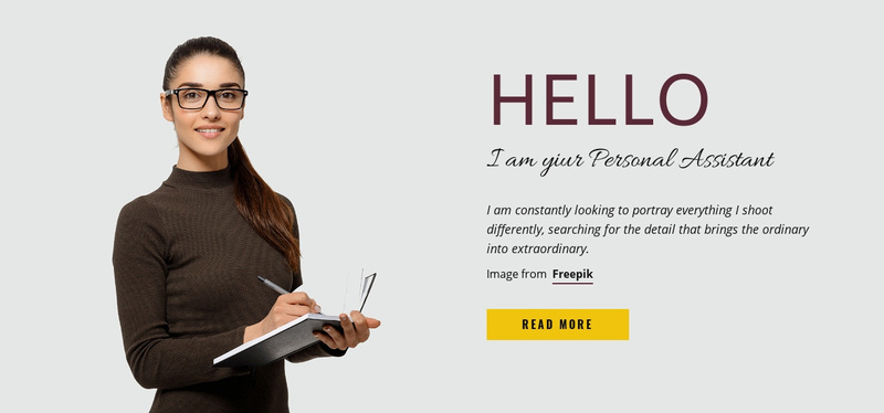 I am your Personal Assistant Web Page Design