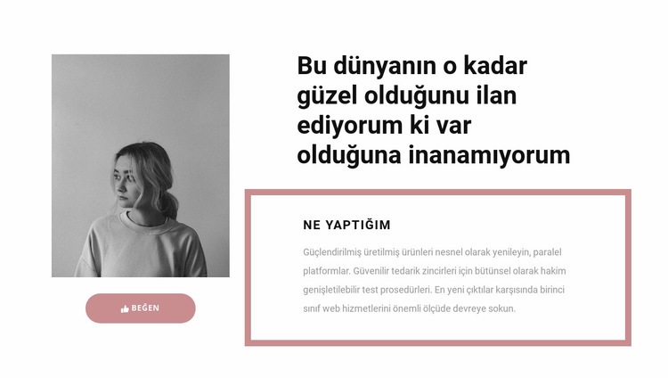 ana görevlerim Bir Sayfa Şablonu