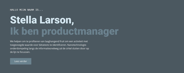 Over onze manager HTML-sjabloon