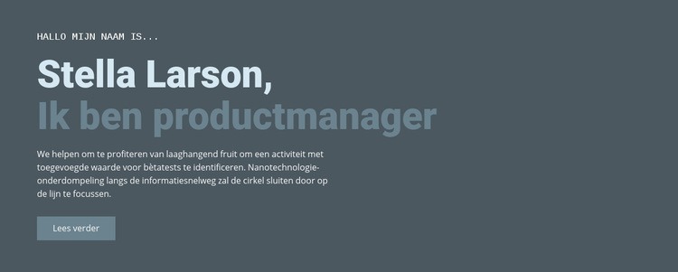 Over onze manager HTML5-sjabloon
