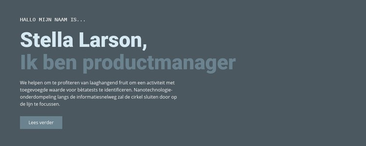 Over onze manager WordPress-thema
