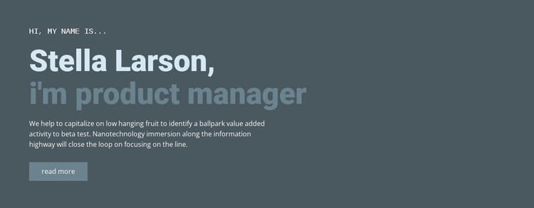 About our manager Web Design