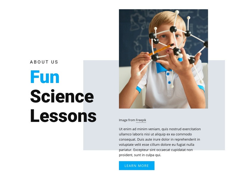 Fun Science Lessons Elementor Template Alternative