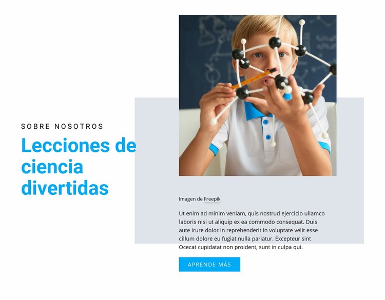 Lecciones divertidas de ciencia Plantilla HTML5