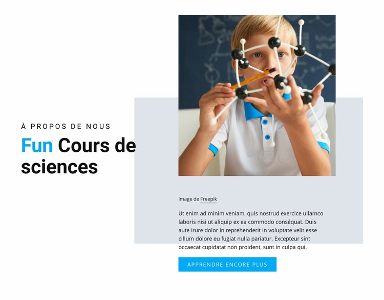 Cours de sciences amusants Modèle CSS