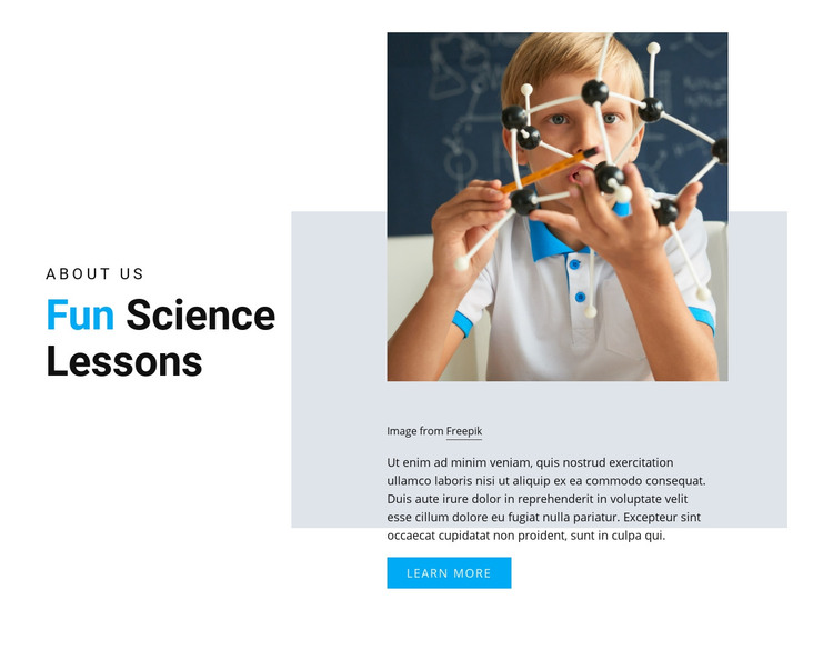 Fun Science Lessons Homepage Design