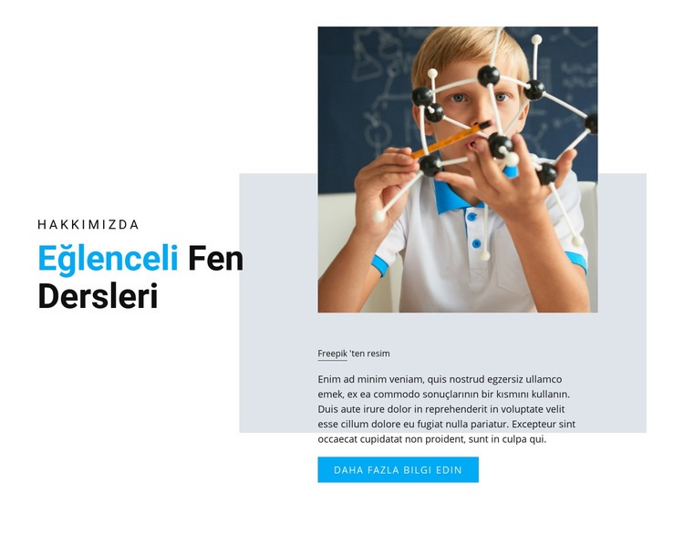 Eğlenceli Bilim Dersleri HTML5 Şablonu