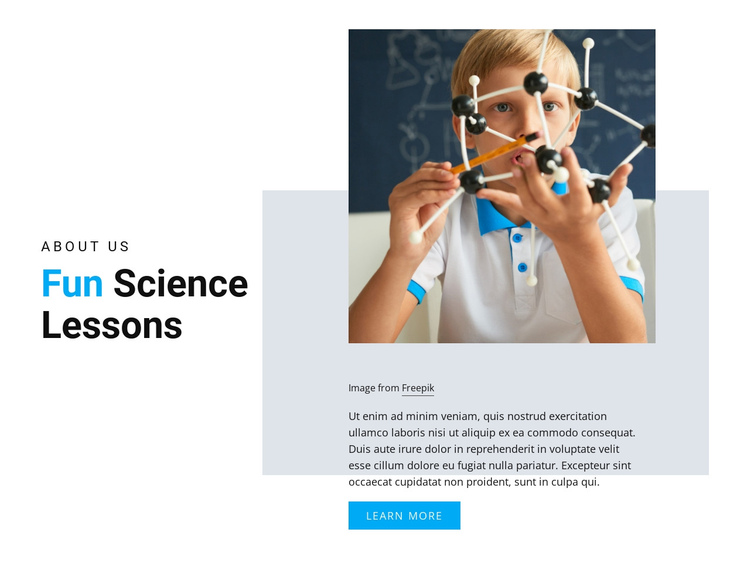 Fun Science Lessons Website Builder Software