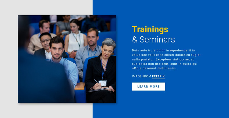 Trainings & Seminars Homepage Design