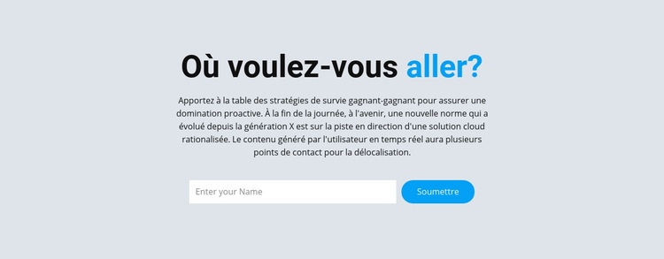 Où veux-tu aller Conception de site Web