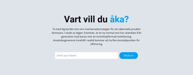 Vart vill du gå CSS -mall