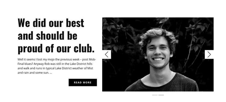 About our club Homepage Design