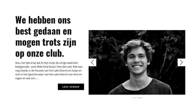 Over onze club Sjabloon voor één pagina