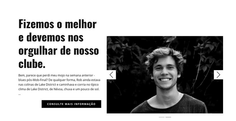 Sobre nosso clube Construtor de sites HTML