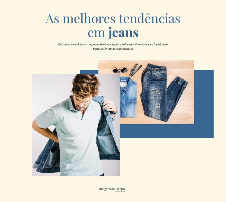 As melhores tendências de jeans Modelos de construtor de sites