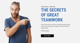 The Secrets Of Great Teamwork Single Page Template