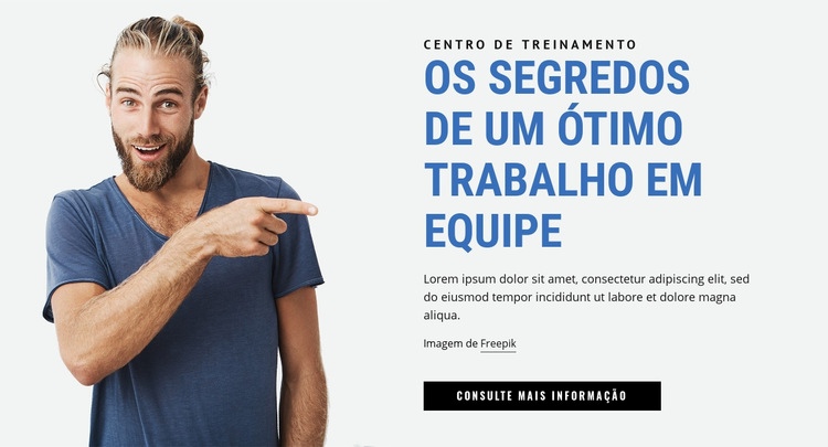 Os segredos do ótimo trabalho em equipe Maquete do site