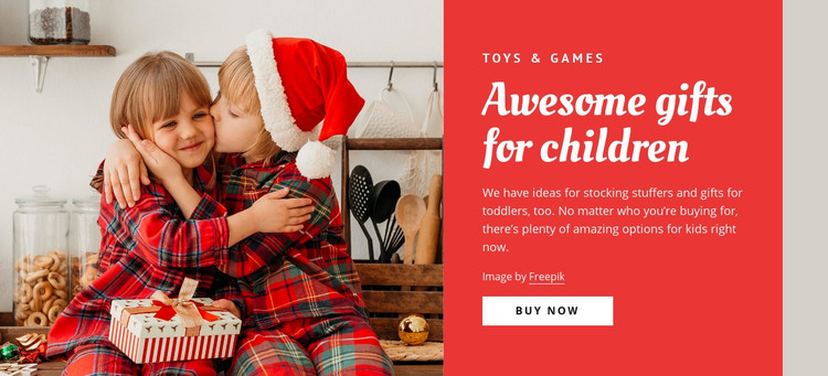 Awesome gifts for children Homepage Design