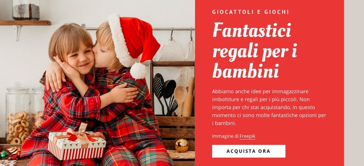 Regali fantastici per i bambini Costruttore di siti web HTML