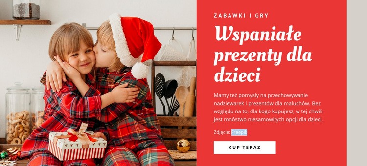 Niesamowite prezenty dla dzieci Szablony do tworzenia witryn internetowych