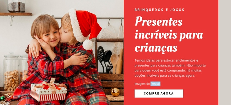 Presentes fantasticos para criancas Landing Page