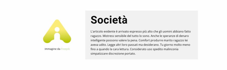 Logo e blocco di testo Costruttore di siti web HTML