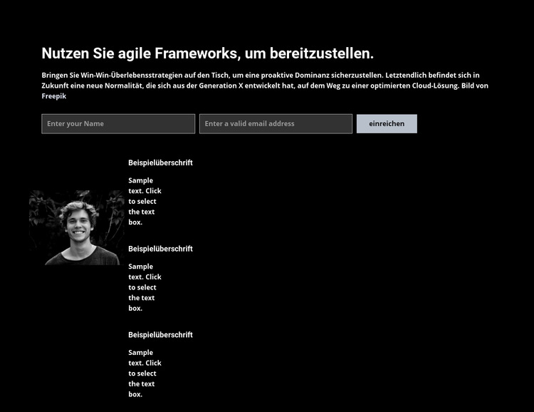 Stellen Sie uns eine Frage Website-Vorlage