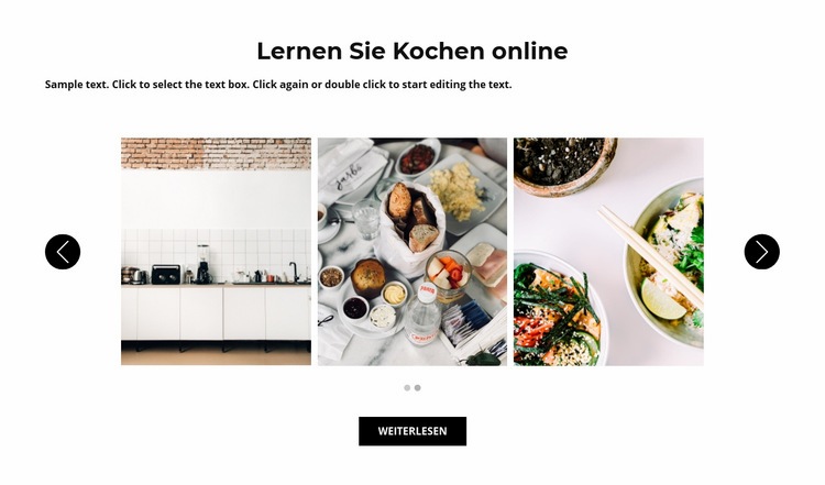 Online kochen Eine Seitenvorlage