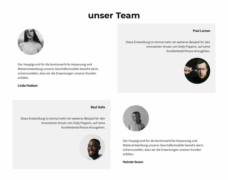 Im Team erfolgreich gewesen Website design