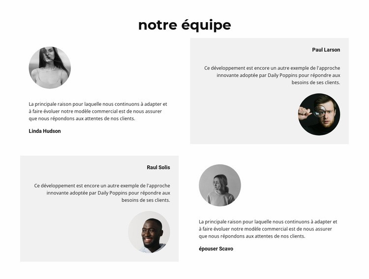 Avoir réussi dans l'équipe Conception de site Web