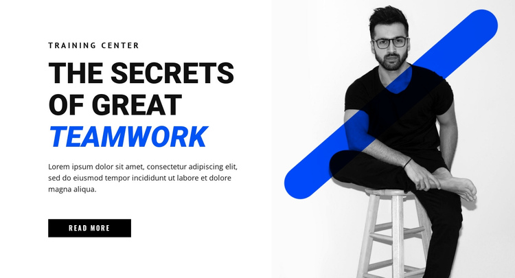 The secrets of teamwork One Page Template