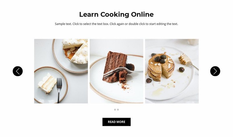 Cooking online Web Page Design