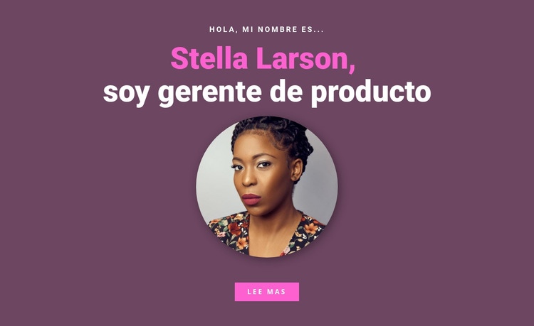 Acerca del gerente de producto Plantillas de creación de sitios web