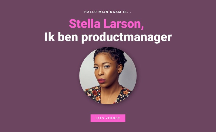 Over productmanager Bestemmingspagina